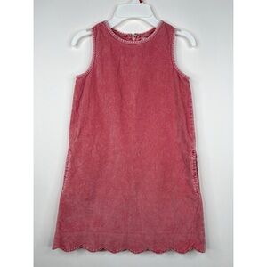 Classic Prep Piper Washed Cord Pink Scallop Dress Shift Dress Lined Girls Size 7